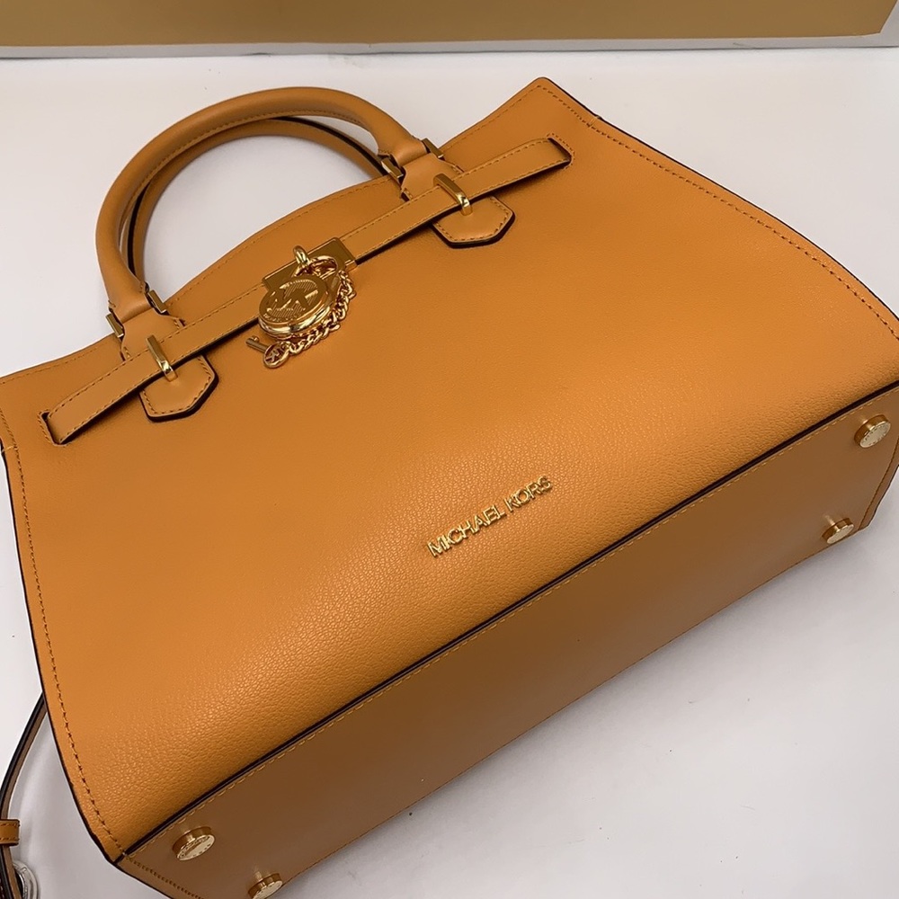 Michael Kors Hamilton Meidum Satchel Shoulder Crossbody Bag CIDER COLOR - Picture 11 of 14